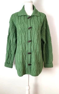  Aran Crafts Merino Wool Knit Cardigan Sweater Coat Ireland - Picture 1 of 12