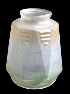 Art Deco Lamp Shade frosted amber and green - Picture 1 of 6