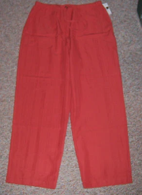 CARIBBEAN JOE оранжевый широкие ноги повседневные брюки середины подъема шнурка талии размер большой - Изображение 1 из 4