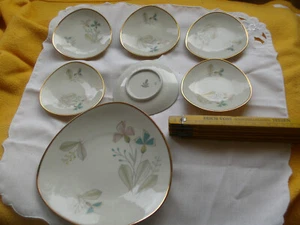 1+6 gerundet-dreiecksförmige Teller Winterling Marktleuthen, Nierendesign, ~1960 - Bild 1 von 5