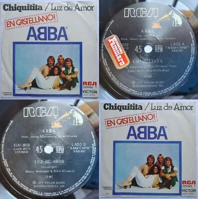 ABBA CHIQUITITA (SUNG IN SPANISH) 1979 UNIQ PS & MATRIX ERROR RARE ARGENTINA PRS - Image 1 of 4