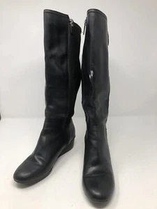 Anne Klein Womens Durwyn Black Wedge Boots Heels 6 Medium Sabine Wren Cosplay - Picture 1 of 12