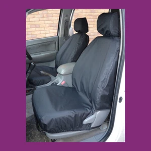 Fundas de asiento delanteras negras impermeables a medida para Toyota Hilux Invincible 2005-16 - Imagen 1 de 2