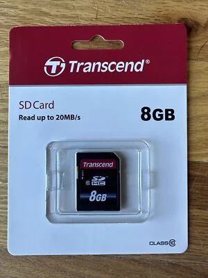 Transcend -1 8GB Class 10 - SDHC Card - Retail - TS8GSDHC10 - Image 1 of 2