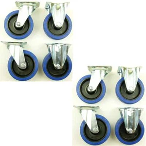 2 Set 125 mm SL Elastik Transportrollen Bockrollen / Lenkrollen Schwerlastrollen - Bild 1 von 12