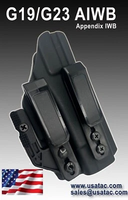 Funda Glock 19 USATAC Apéndice Carry - Funda AIWB Kydex Se adapta a G19 IWB CCW Foto 1 de 4