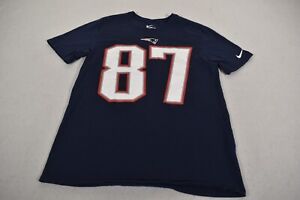 Rob Gronkowski Shirt Adult Large Blue New England Patriots NFL Football Nike Men