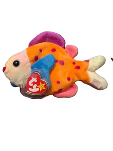 Ty Beanie Baby - LIPS the Fish (8 Inch) MINT with MINT TAGS - Stuffed Plush Toy - Picture 1 of 3