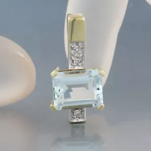 Anhänger mit Aquamarin + Diamanten in 585/14k Gelbgold 203 - Bild 1 von 5