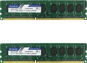 Timetec Hynix IC 16GB Kit(2x8GB) DDR3L 1600MHz PC3-12800 Unbuffered ECC Memory - Picture 1 of 1