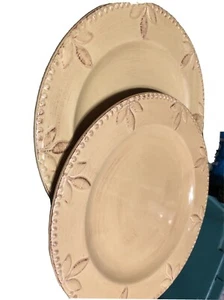 2--Sorrento Debby Segura Designs Signature Yellow 11.5in Dinner Plates - Picture 1 of 3
