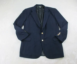 L.L. Bean Blazer Mens 46L Blue Gold Buttons Jacket Coat Casual Made In USA* - Picture 1 of 20