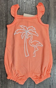 Baby Girl Clothes New First Impressions 3-6 Month Orange Flamingo Romper Outfit - Picture 1 of 2