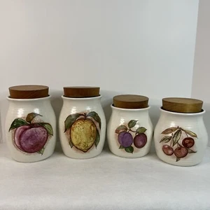 Vintage Keramik Obst Keksdose Kanister Küche Aufbewahrung Hyalyn MCM 4er Set - Bild 1 von 24