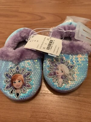 Zapatillas de lentejuelas Disney Frozen para niñas pequeñas Elsa y Anna talla M 7/8 Foto 1 de 4