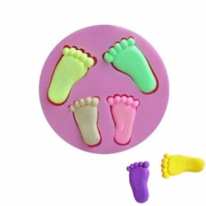 Silicone Baby Feet Mould Fondant Sugarcraft Chocolate Soap Resin Mould - Picture 1 of 2