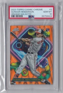 2023 Topps Cosmic Chrome Gunnar Henderson Rookie Orange Galactic /25 PSA 10 - Picture 1 of 2