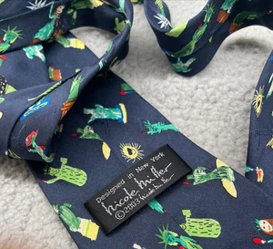 Nicole Miller Neiman Marcus New York Lady Liberty Seidenkrawatte Vintage 2003 handgenäht - Bild 1 von 6