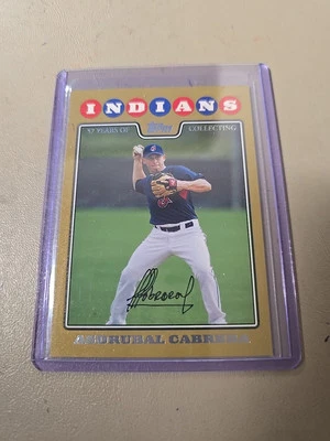 2008 ASDRUBAL CABRERA TOPPS GOLD BORDER CARD.CLEVELAND INDIANS. 1035/2008. - Image 1 of 2