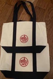 2 Trader Joe’s Bag Canvas Reusable Heavy Cotton Basic Style Shopping Navy Large - Picture 1 of 6