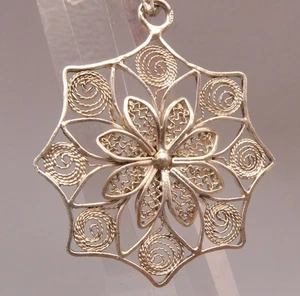 Anhänger Silber 800 wunderschöne floral filigrane alte Handarbeit - Bild 1 von 3