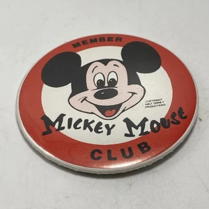 Vintage Mickey Mouse Club Member Pin 60er -70er Jahre 3" Pinback Button Disney - Bild 1 von 4