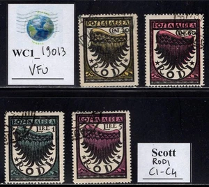 WC1_19013. AEGEAN ISLANDS:RODI. 1935-1938 air mail set. Sc. C1a-C4a. Used - Picture 1 of 1