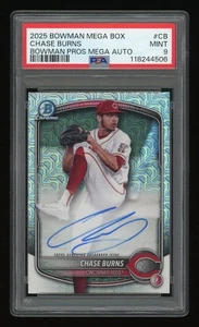 2025 Bowman Chrome Mega Box Chase Burns Autograph PSA 9 Mint #BMA-CB Auto *POP 5 - Picture 1 of 2