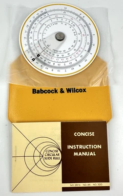 Vtg Concise Circular Slide Rule #28N Japan Manual New Old Stock Babcock & Wilcox - Image 1 of 4