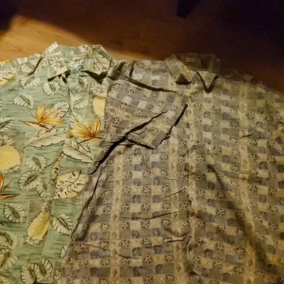 Lot of 2 Pierre Cardin Shirt Mens XL Hawaiian Pineapple Tropical 100% cotton  - Image 1 of 4
