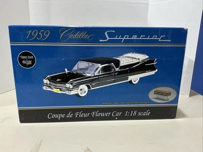 SUNSET COACH 1959 Cadillac Hearse 1:18 – Crown Royale Limo Style, Black PMSC-02B - Image 1 of 4
