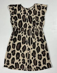 Hayden Girls Size Large 11/12 Leopard Mini French Terry Short Sleeve Dress - Picture 1 of 12