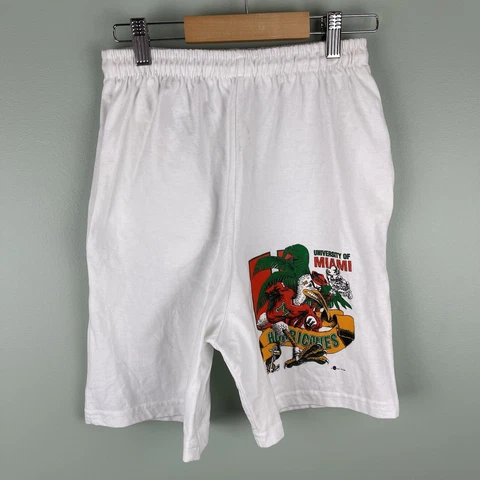 Vintage 90s University of Miami Hurricanes Shorts Made in USA Size Small Cover