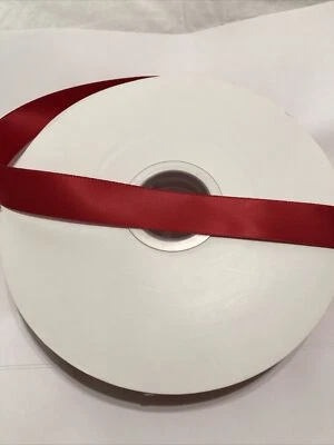 7/8" Single Face Red Satin 100% Polyester Ribbon 20 Yards Brand New - Image 1 of 3