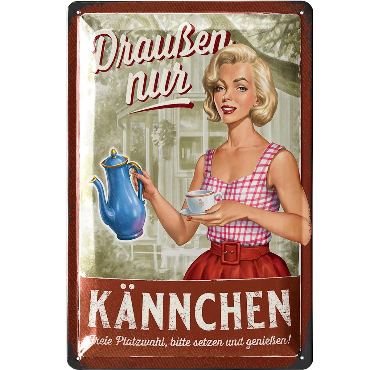 Retro Blechschild Pfanni Hund – Wanddeko, 30x20 Cm, Mit Prägung & Vintage-Look