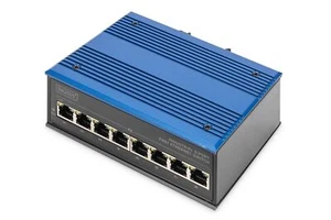 Commutateur réseau – Fast Ethernet 8 Ports – Montage sur Rail DIN – bornier –... - Afbeelding 1 van 8