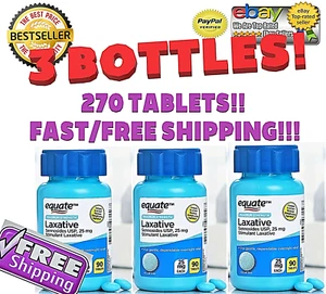 EQUATE MAX STRENGTH Laxative Sennosides Tabs 25mg, 270 CT EX-LAX Sale Item! - Picture 1 of 12