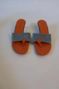 Womens Hogan Gray Orange Slip-On Thong Heels 38.5 US/8.5 * - Picture 1 of 8