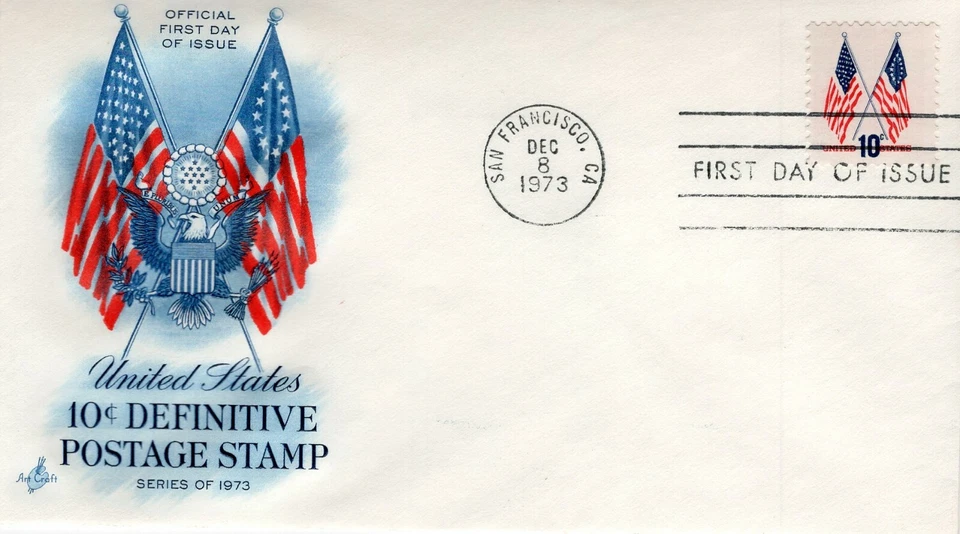 USPS FDC #1509 10c 50-Star and 13-Star Flags Stamp Artcraft ST2031 - Image 1 of 1