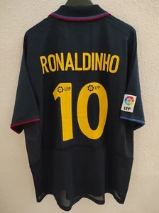 FC BARCELONA 2003 Ronaldinho 10 away camiseta shirt trikot maillot maglia XL - Picture 1 of 6