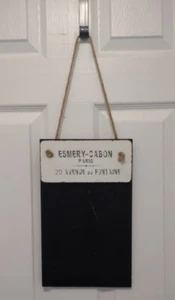 Paris Themed Wood Blackboard Chalkboard w/ Rope Message Notice Sign ESMERY CABON - Picture 1 of 3