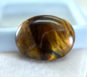 Piedra preciosa suelta de 18,65 quilates con certificación natural rara grado ojo de tigre grado regalo TG18 - Imagen 1 de 4