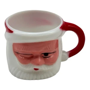 Vintage MINI Winking Santa Claus Christmas Mug Cup 1.5” Tall  Plastic  China - Picture 1 of 9