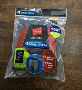 NWTD Hanes M Boy's Ultimate 4pr Boxer Briefs Underwear Tagless 124889 - Picture 1 of 1