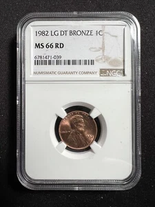 1982 Lincoln Cent NGC MS 66 RD Large Date Bronze - Picture 1 of 2