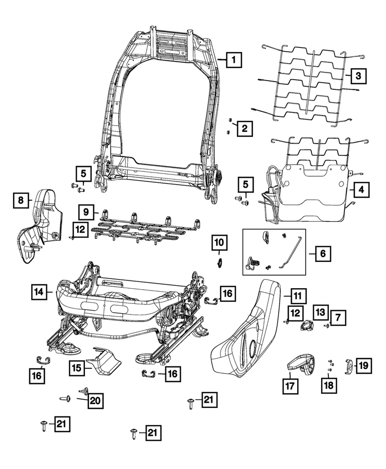 Protetor de assento interno dianteiro genuíno Mopar 2017-2025 Jeep Compass 5SZ91DX9AB - Imagem 1 de 1
