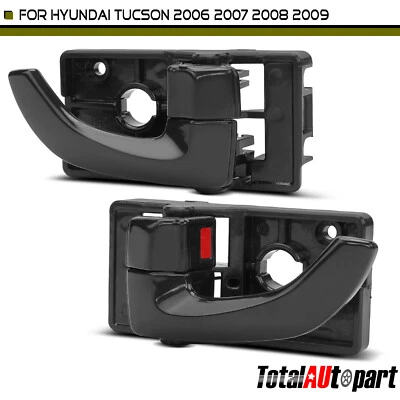 2x Manija de puerta interior negra para Hyundai Tucson 2006 2008 2009 izquierda y derecha Foto 1 de 4