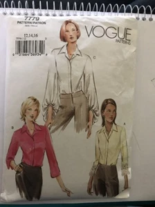 Vogue Pattern 7779 Size 12 14 16 Shirt Blouse 2003 - Picture 1 of 2