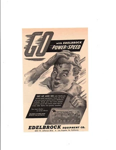 1952 EDELBROCK POWER-SPEED CYLINDER HEADS ~ ORIGINAL SMALLER PRINT AD - Foto 1 di 1