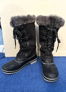L.L. Bean Women’s Tall Snow Boot Black Size 7 - Picture 1 of 6